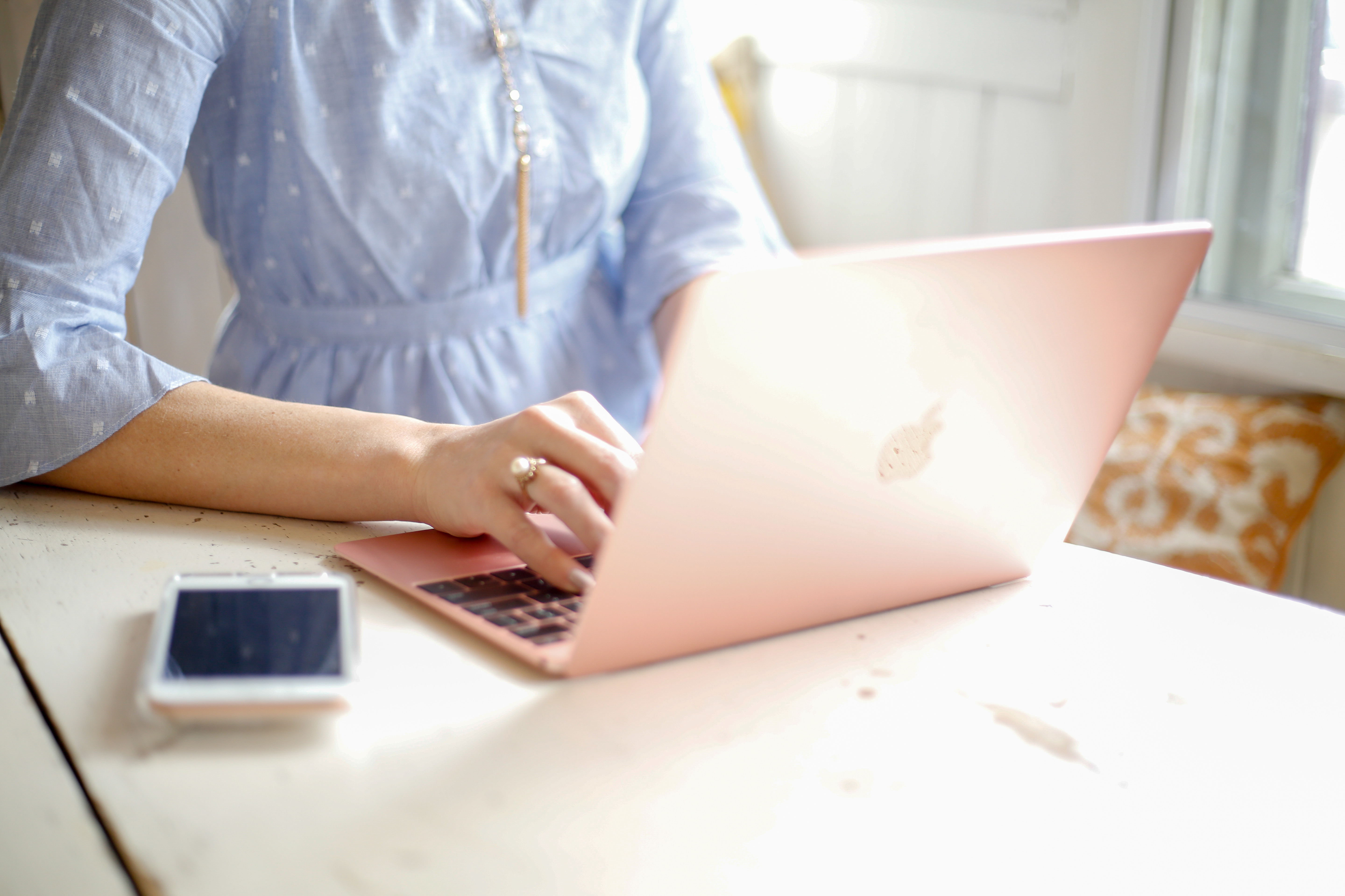 woman working on a laptop